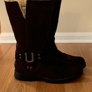 UGG WOMEN'S BARLOW JAVA/BROWN SUEDE BOOTS SIZE 7